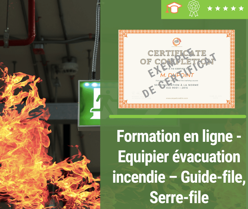 Formation en ligne (E-learning) – Equipier évacuation incendie – Guide-file, Serre-file